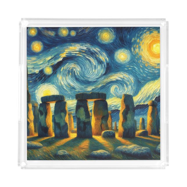 Starry Night Stonehenge Acrylic Tray (Front)