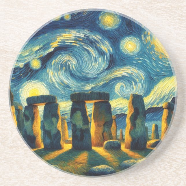 Starry Night Stonehenge Coaster (Front)