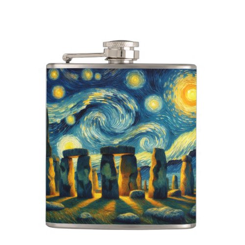 Starry Night Stonehenge Flask