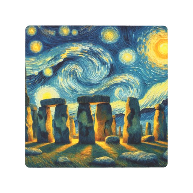 Starry Night Stonehenge Metal Print (Front)