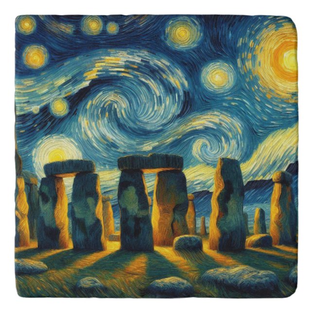 Starry Night Stonehenge Trivet (Front)