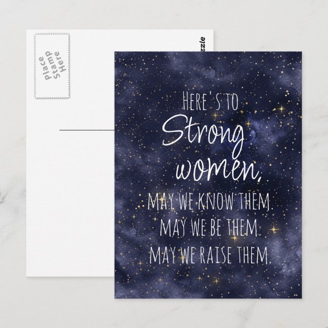 Starry Night Strong Women Motivational Postcard (Front/Back)