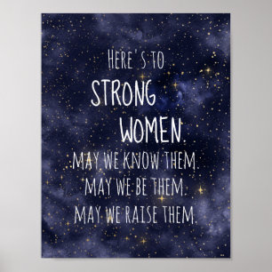 Starry Night Strong Women Motivational  Poster