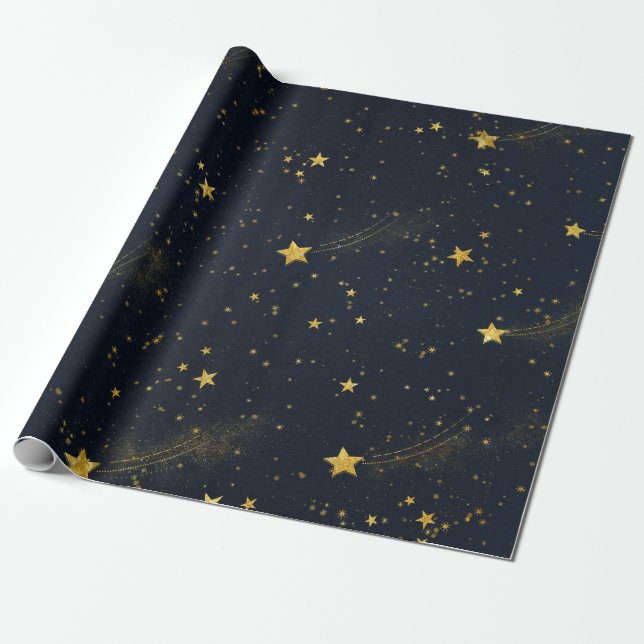 Starry Night Style 8 Wrapping Paper Roll (Unrolled)