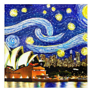 Starry Night Sydney Australia Opera House Acrylic Print