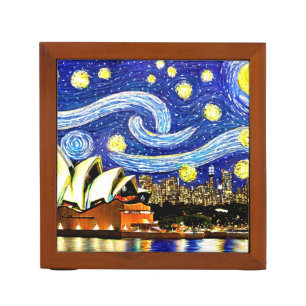 Starry Night Sydney Australia Opera House Desk Organizer