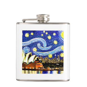 Starry Night Sydney Australia Opera House Flask