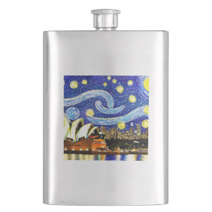Starry Night Sydney Australia Opera House Flask