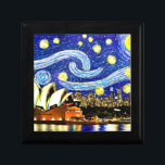 Starry Night Sydney Australia Opera House Gift Box<br><div class="desc">This beautiful design shows Sydney Australia and it's famous opera house in a style of Van Gogh's Starry Night painting.</div>