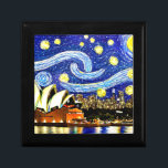 Starry Night Sydney Australia Opera House Gift Box<br><div class="desc">This beautiful design shows Sydney Australia and it's famous opera house in a style of Van Gogh's Starry Night painting.</div>