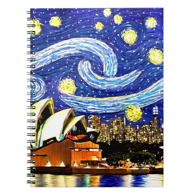 Starry Night Sydney Australia Opera House Notebook (Front)