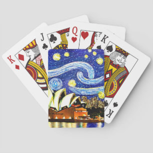 Starry Night Sydney Australia Opera House Poker Cards