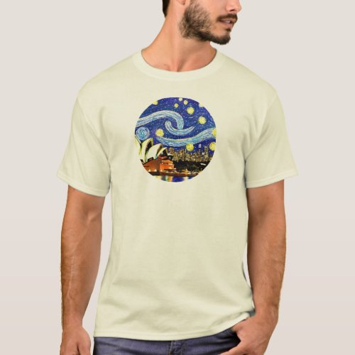 Starry Night Sydney Australia Opera House T_Shirt