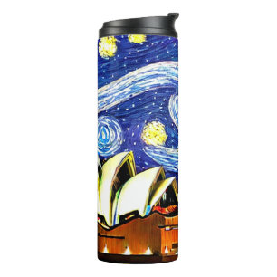 Starry Night Sydney Australia Opera House Thermal Tumbler