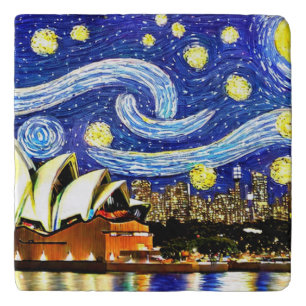 Starry Night Sydney Australia Opera House Trivet