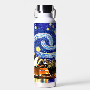 Starry Night Sydney Australia Opera House Water Bottle