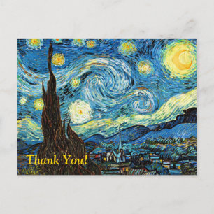 Starry Night Thank You Postcard