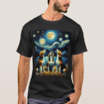 Starry Night Three Beagles Howling at Moon Dog T-Shirt<br><div class="desc">Starry Night Three Beagles Howling at Moon Dog Lover</div>