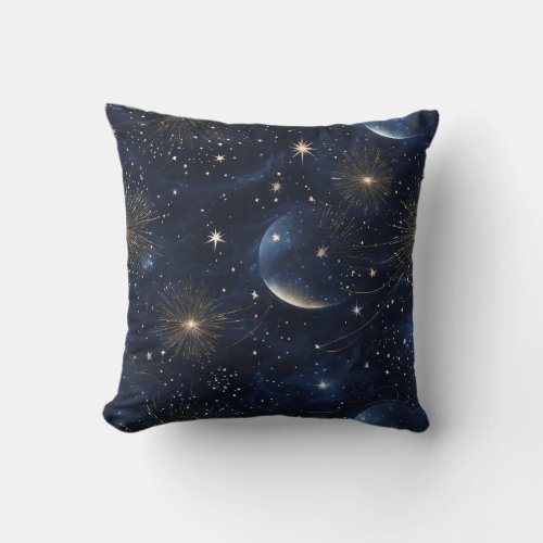 Starry night throw pillow
