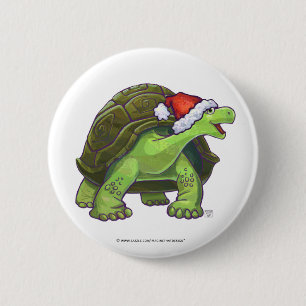Starry Night Tortoise Christmas Button
