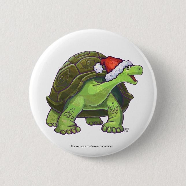Starry Night Tortoise Christmas Button (Front)