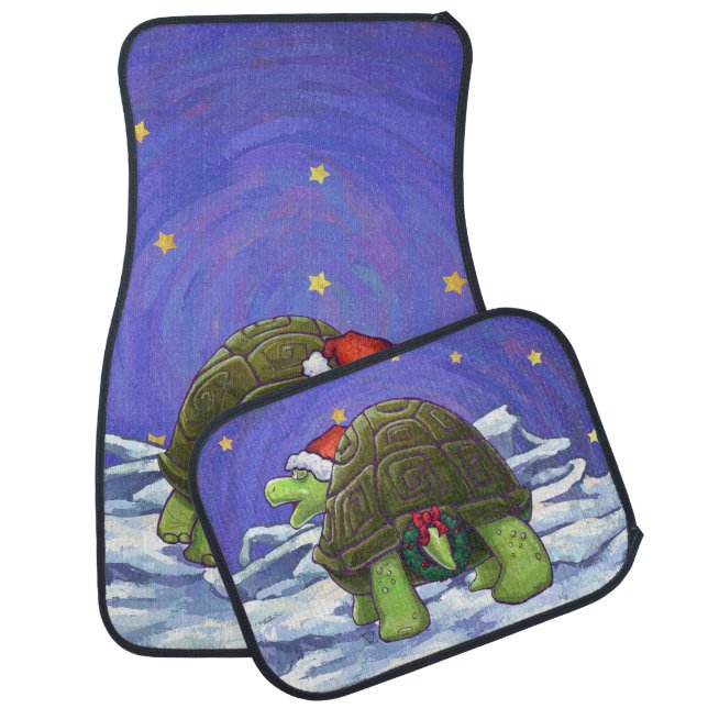Starry Night Tortoise Christmas Car Mat (Set)
