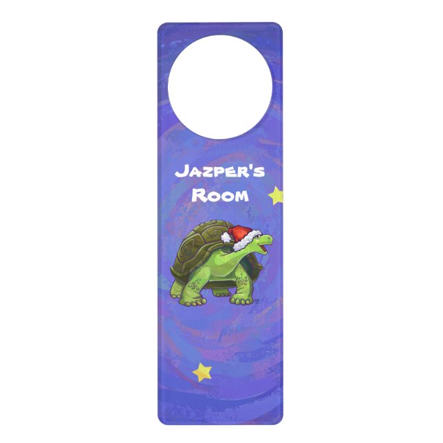 Starry Night Tortoise Christmas Door Hanger (Front)