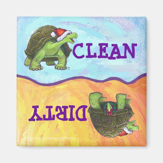 Starry Night Tortoise Christmas Magnet (Front)