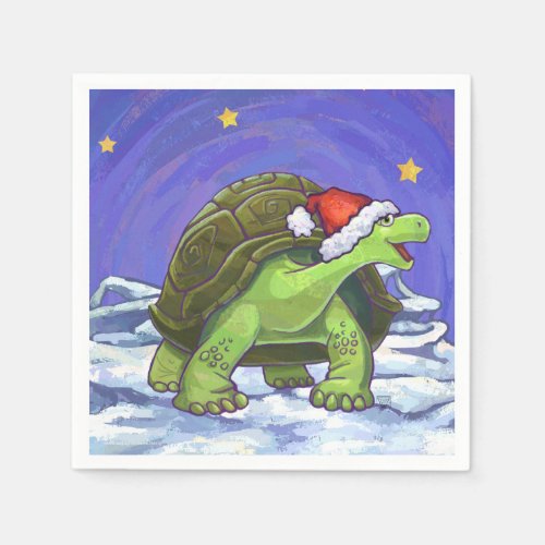 Starry Night Tortoise Christmas Napkins