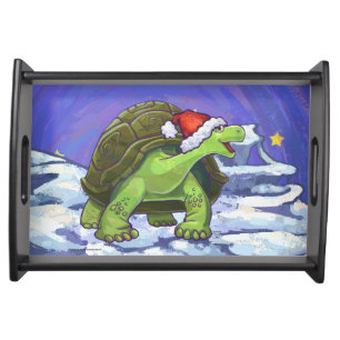Starry Night Tortoise Christmas Serving Tray