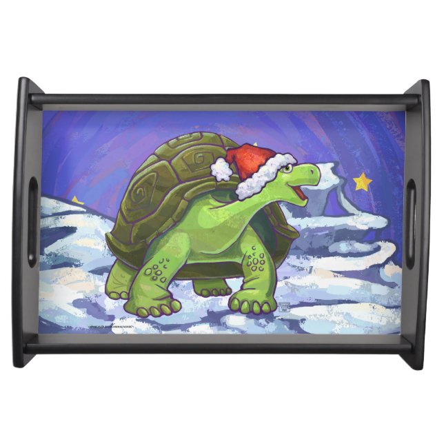 Starry Night Tortoise Christmas Serving Tray (Front)