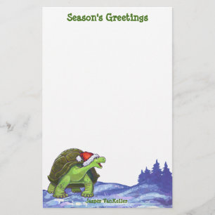 Starry Night Tortoise Christmas Stationery