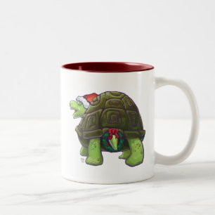 Starry Night Tortoise Christmas Two-Tone Coffee Mug