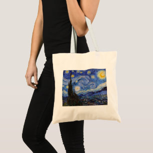 Starry Night: Town Saint Remy by Vincent Van Gogh Tote Bag