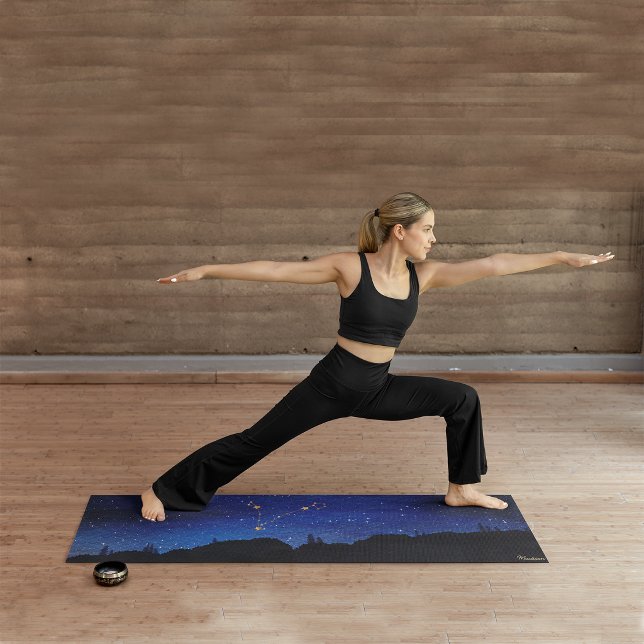 Starry Night Tree Gold Pisces Zodiac Constellation Yoga Mat (Creator Uploaded)