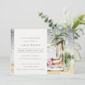Starry Night Tropical Cabana Bridal Shower Invite (Standing Front)