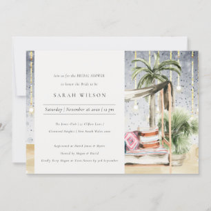 Starry Night Tropical Cabana Bridal Shower Invite