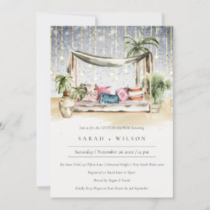 Starry Night Tropical Cabana Couple Shower Invite
