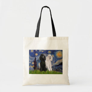 Starry Night - Two Standard Poodles Tote Bag