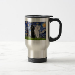 Starry Night - Two Standard Poodles Travel Mug
