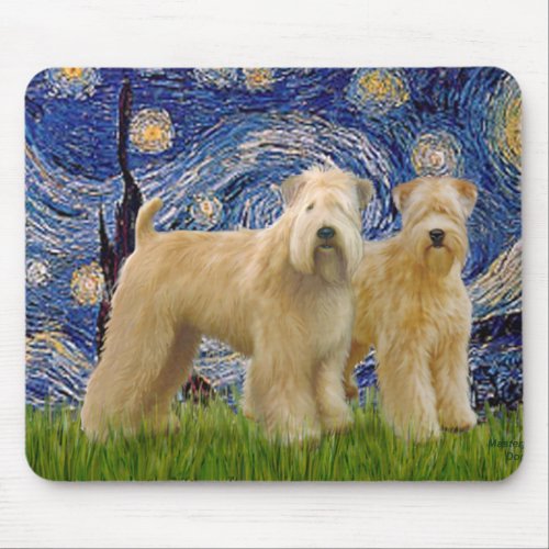 Starry Night _ Two Wheaten Terriers 2nd Mouse Pad