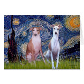 Starry Night - Two Whippets (Front Horizontal)