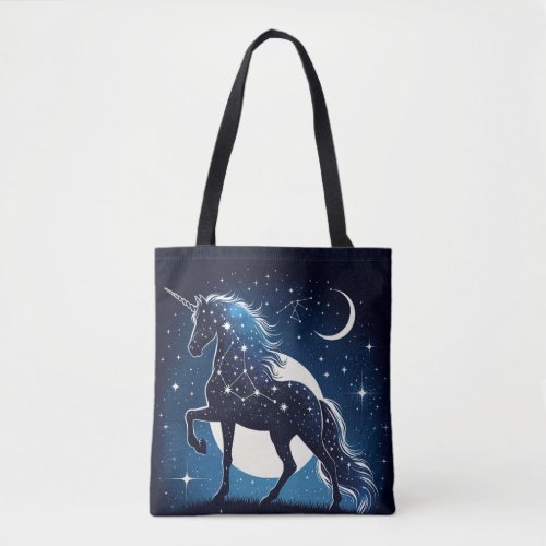Starry Night Unicorn Tote Bag