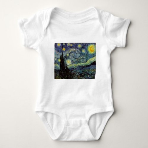 Starry Night _ van Gogh Baby Bodysuit