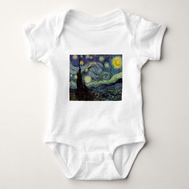 Starry Night - van Gogh Baby Bodysuit (Front)