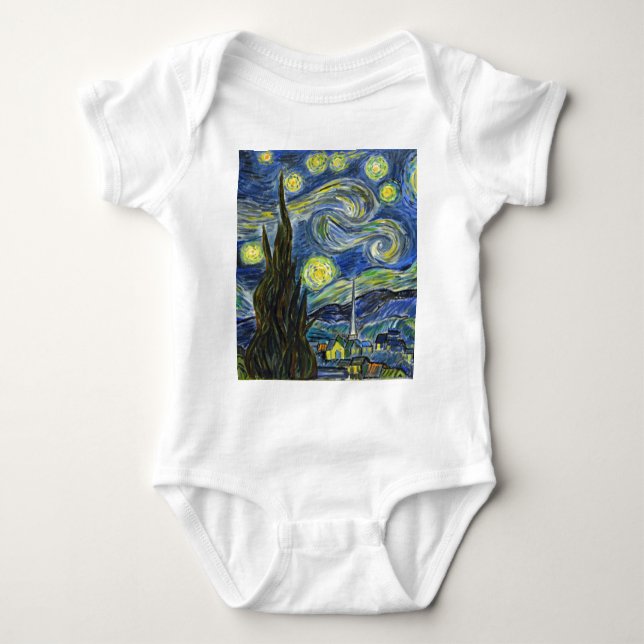Starry Night, Van Gogh Baby Bodysuit (Front)