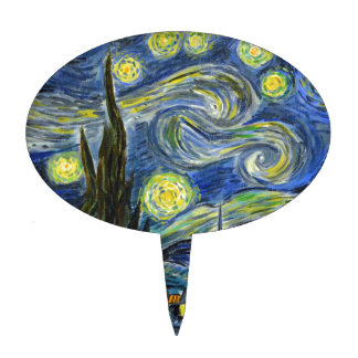 Starry Night, Van Gogh Cake Topper