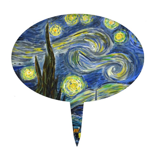 Starry Night, Van Gogh Cake Topper (Front)