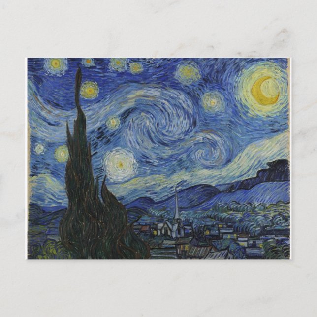  Starry Night, Van Gogh Famous Painting  Holiday Postcard (Front)