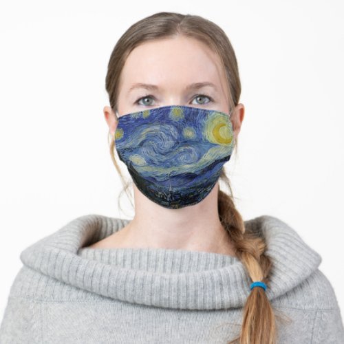 Starry Night  Van Gogh famous vintage art Adult Cloth Face Mask